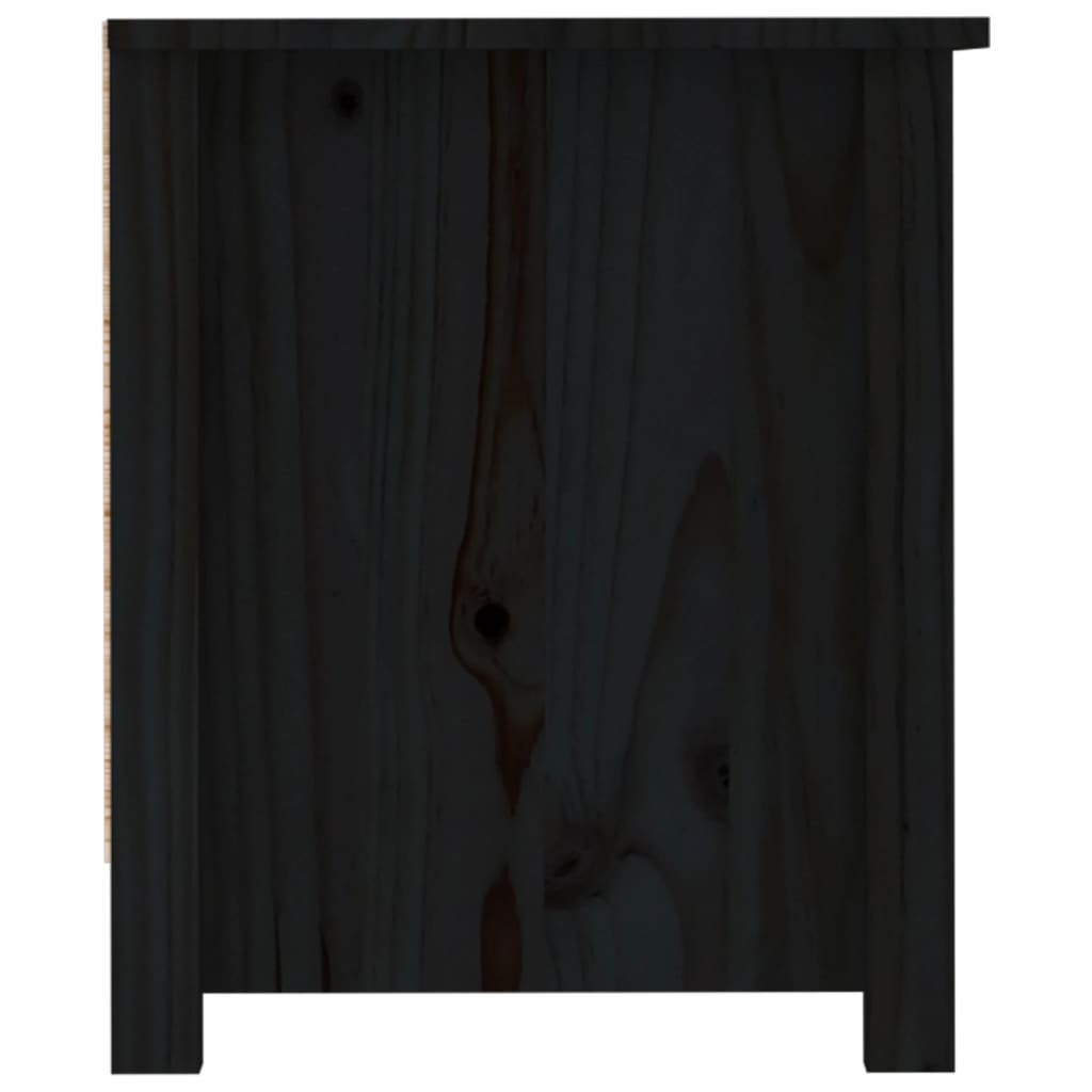 Scarpiera Nera 110x38x45,5 cm in Legno Massello di Pino - homemem39