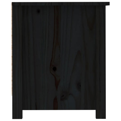 Scarpiera Nera 110x38x45,5 cm in Legno Massello di Pino - homemem39