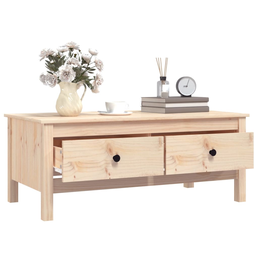 Tavolino da Salotto 100x50x40 cm Legno Massello di Pino | homemem39