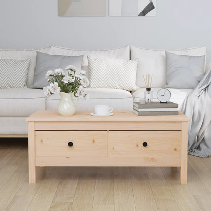 Tavolino da Salotto 100x50x40 cm Legno Massello di Pino | homemem39