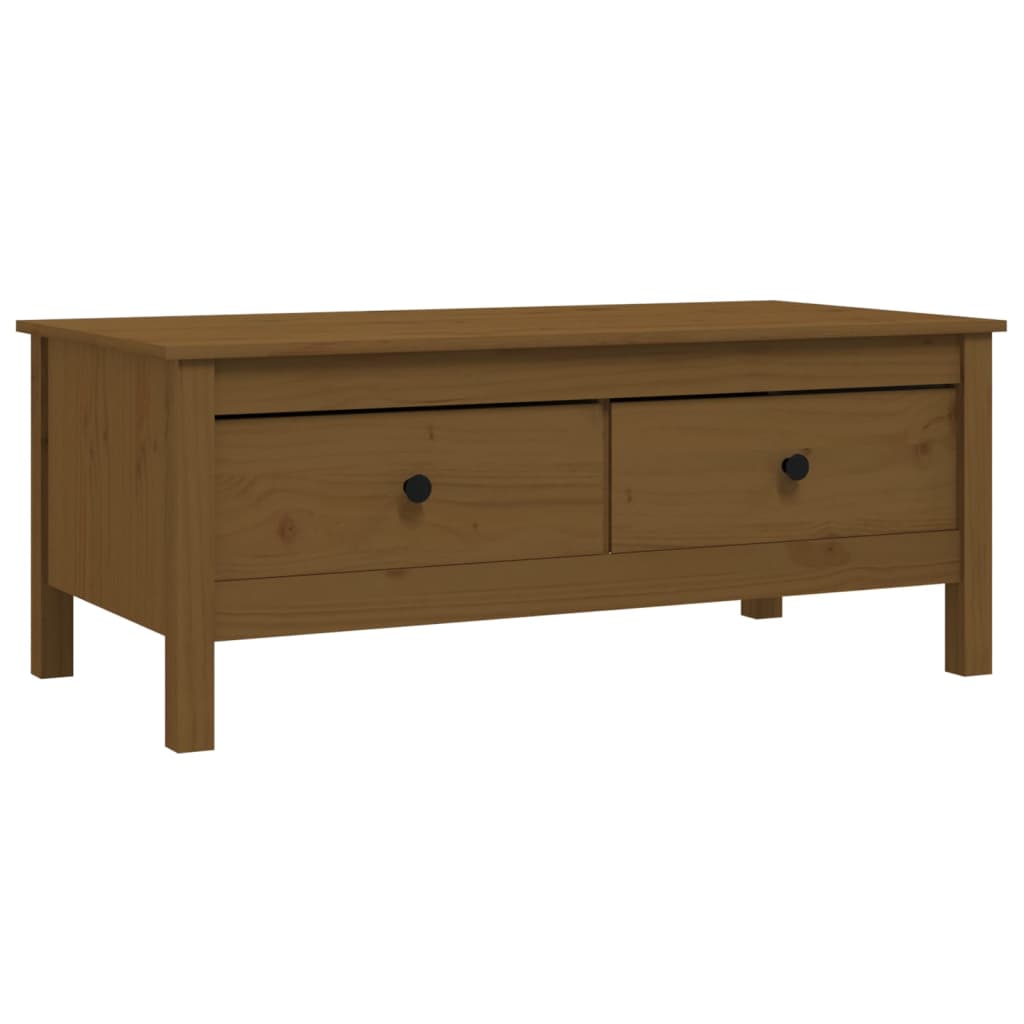 Tavolino da Salotto ambra 100x50x40 cm Legno Massello di Pino | homemem39