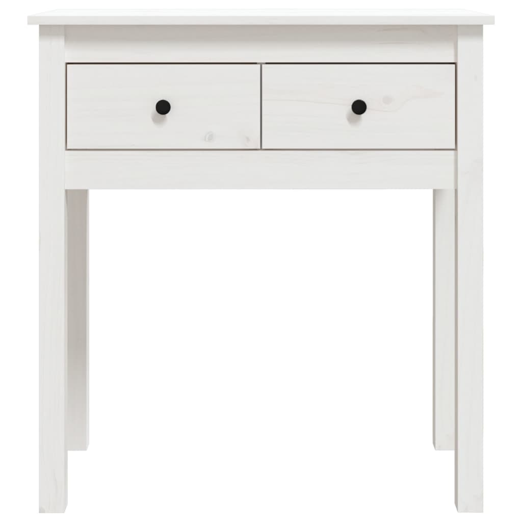 Tavolo Consolle Bianco 70x35x75 cm in Legno Massello di Pino