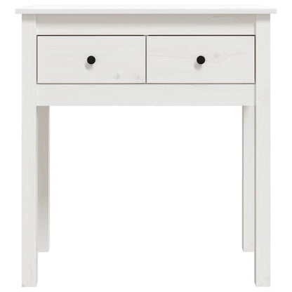 Tavolo Consolle Bianco 70x35x75 cm in Legno Massello di Pino