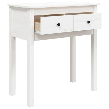 Tavolo Consolle Bianco 70x35x75 cm in Legno Massello di Pino | homemem39