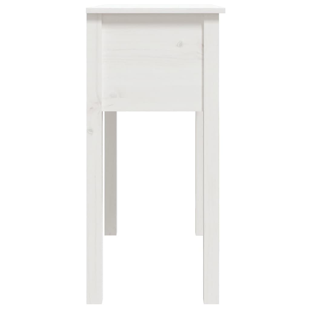 Tavolo Consolle Bianco 70x35x75 cm in Legno Massello di Pino | homemem39