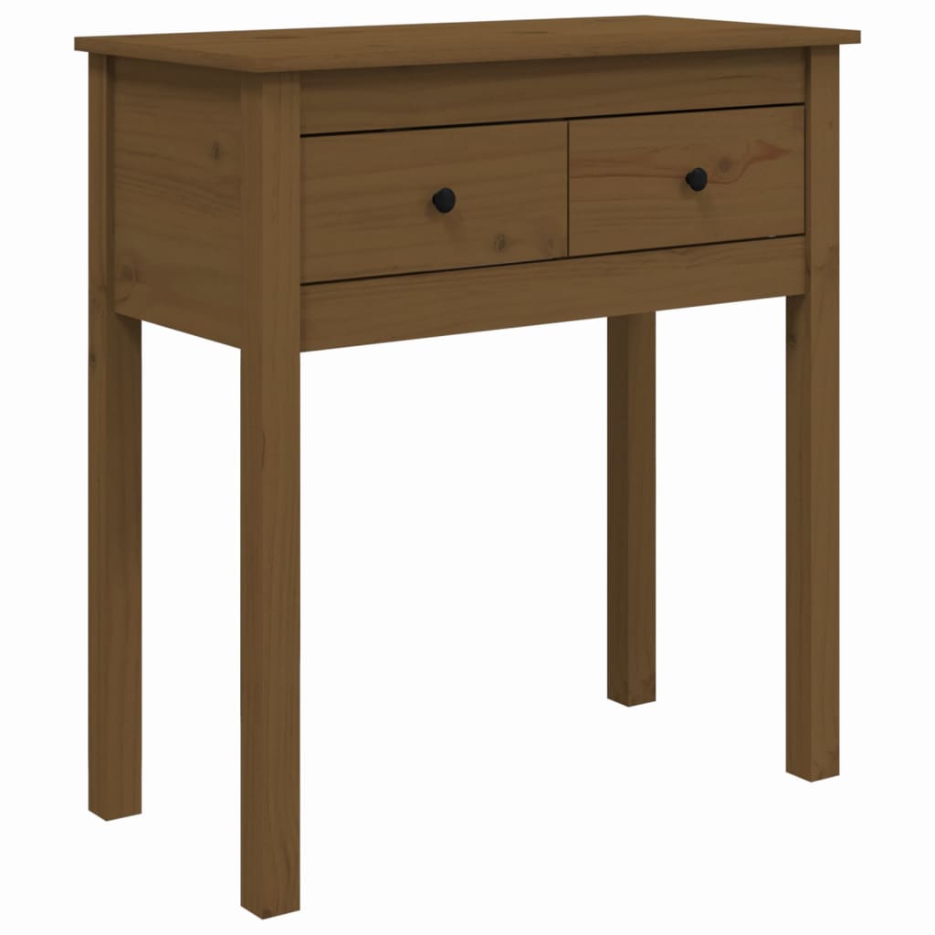 Tavolo Consolle Marrone Ambra 70x35x75cm Legno Massello di Pino | homemem39