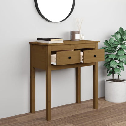 Tavolo Consolle Marrone Ambra 70x35x75cm Legno Massello di Pino - homemem39