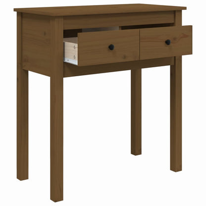 Tavolo Consolle Marrone Ambra 70x35x75cm Legno Massello di Pino | homemem39