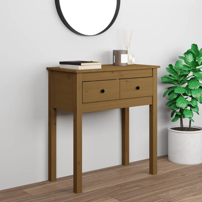 Tavolo Consolle Marrone Ambra 70x35x75cm Legno Massello di Pino - homemem39