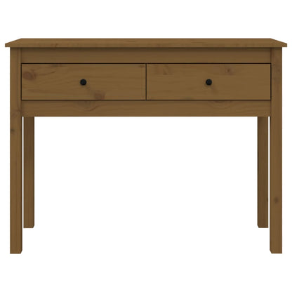 Tavolo Consolle Ambrato 100x35x75 cm in Legno Massello di Pino - homemem39