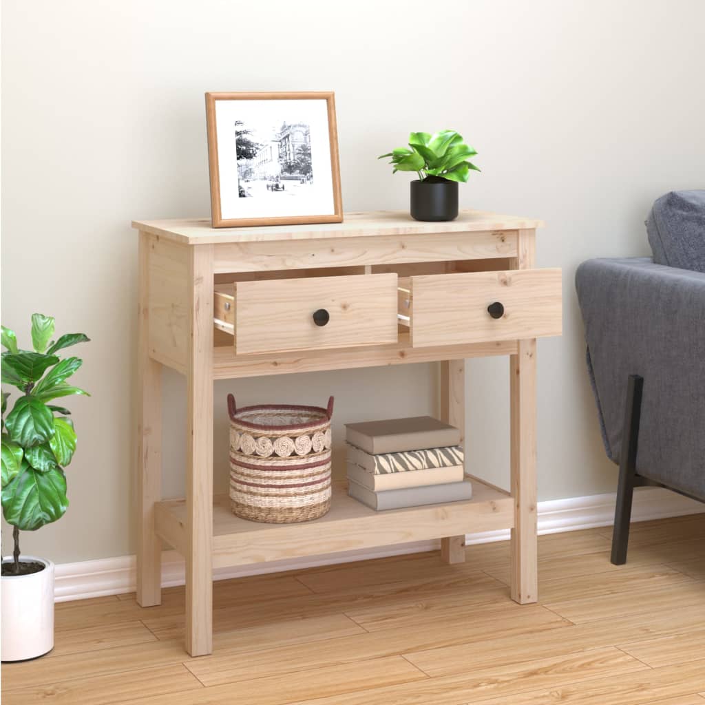 Tavolo Consolle 75x35x75 cm in Legno Massello di Pino | homemem39
