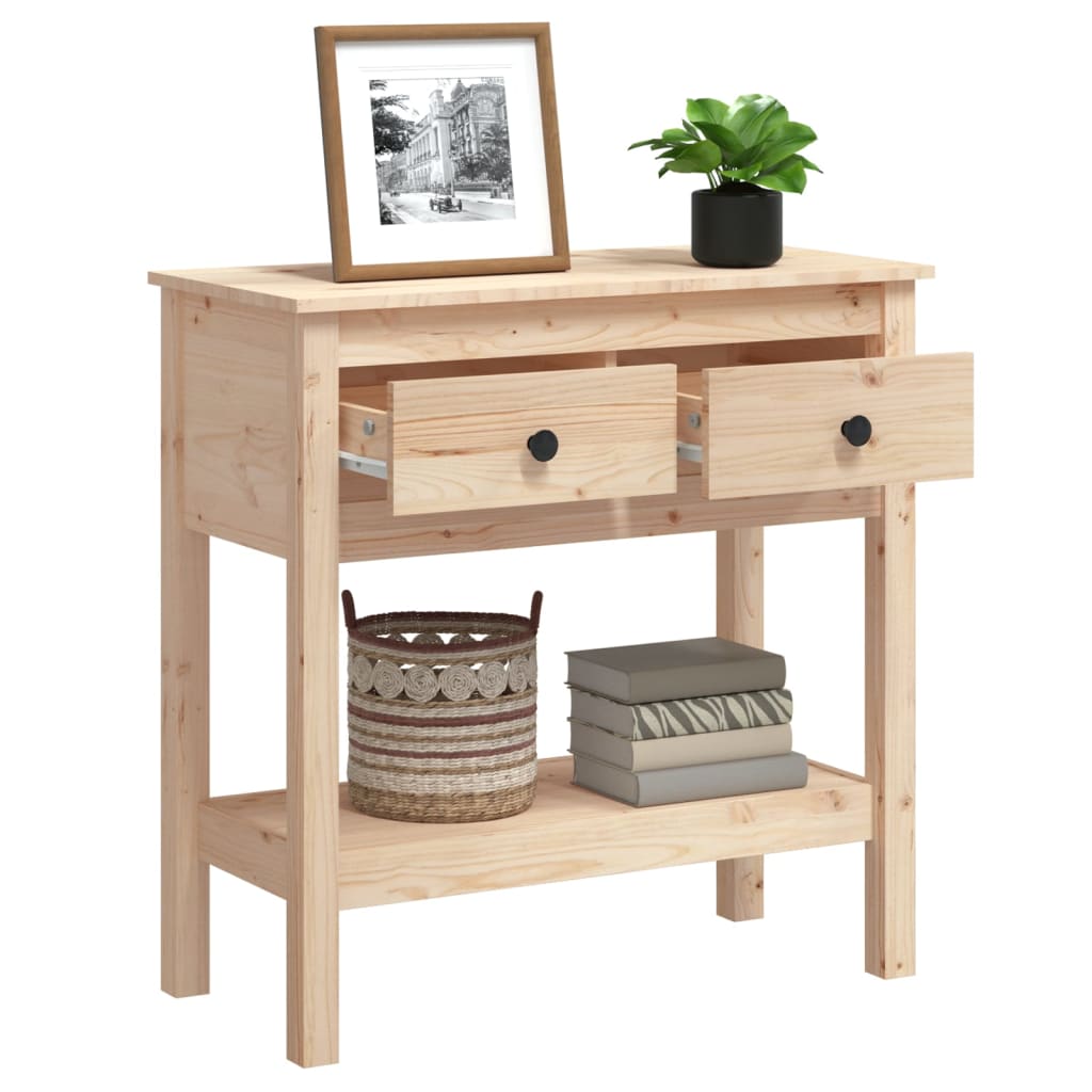 Tavolo Consolle 75x35x75 cm in Legno Massello di Pino | homemem39