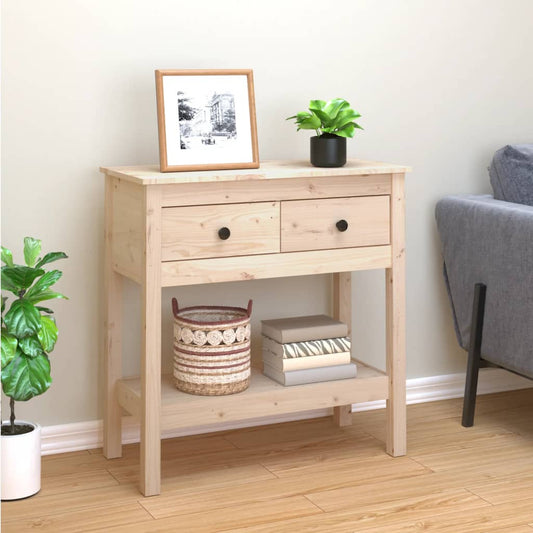 Tavolo Consolle 75x35x75 cm in Legno Massello di Pino | homemem39