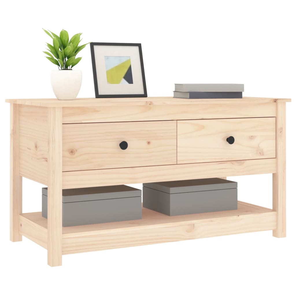 Tavolino da Salotto 102x49x55 cm in Legno Massello di Pino | homemem39