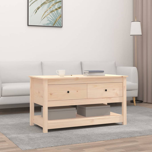 Tavolino da Salotto 102x49x55 cm in Legno Massello di Pino | homemem39