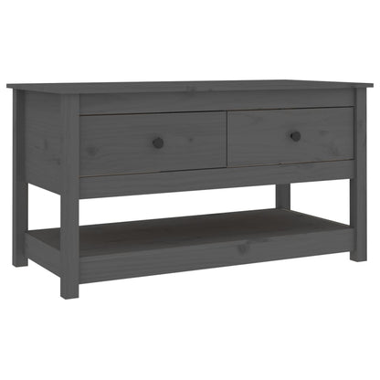 Tavolino da Salotto Grigio 102x49x55 cm Legno Massello di Pino | homemem39