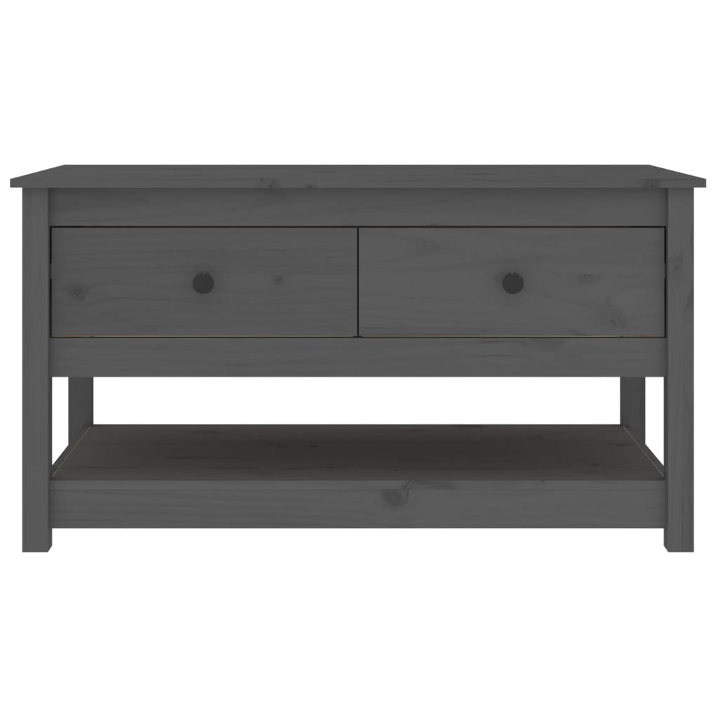 Tavolino da Salotto Grigio 102x49x55 cm Legno Massello di Pino | homemem39