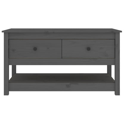 Tavolino da Salotto Grigio 102x49x55 cm Legno Massello di Pino | homemem39