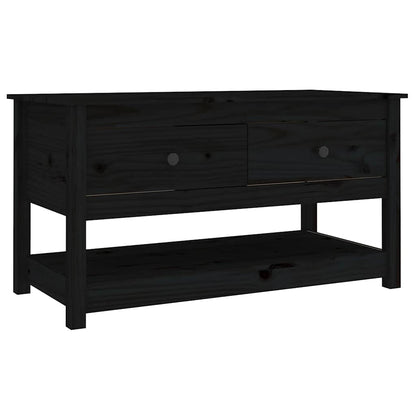 Tavolino da Salotto Nero 102x49x55 cm in Legno Massello di Pino | homemem39