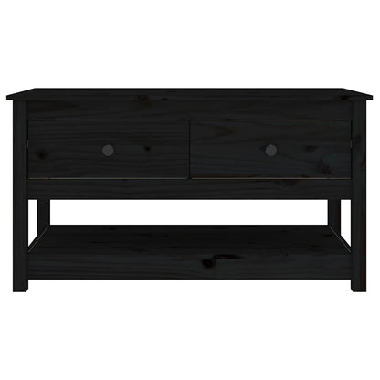 Tavolino da Salotto Nero 102x49x55 cm in Legno Massello di Pino | homemem39