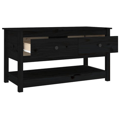 Tavolino da Salotto Nero 102x49x55 cm in Legno Massello di Pino | homemem39