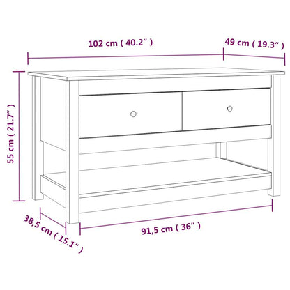 Tavolino da Salotto Nero 102x49x55 cm in Legno Massello di Pino | homemem39