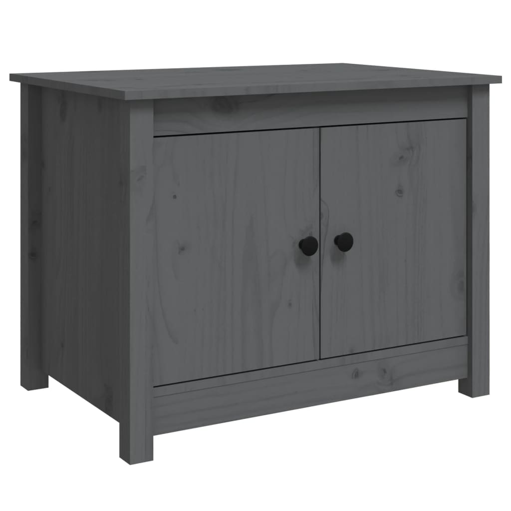 Tavolino da Salotto Grigio 71x49x55cm in Legno Massello di Pino | homemem39