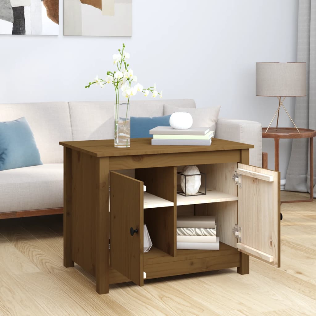 Tavolino da Salotto ambra 71x49x55 cm in Legno Massello di Pino | homemem39