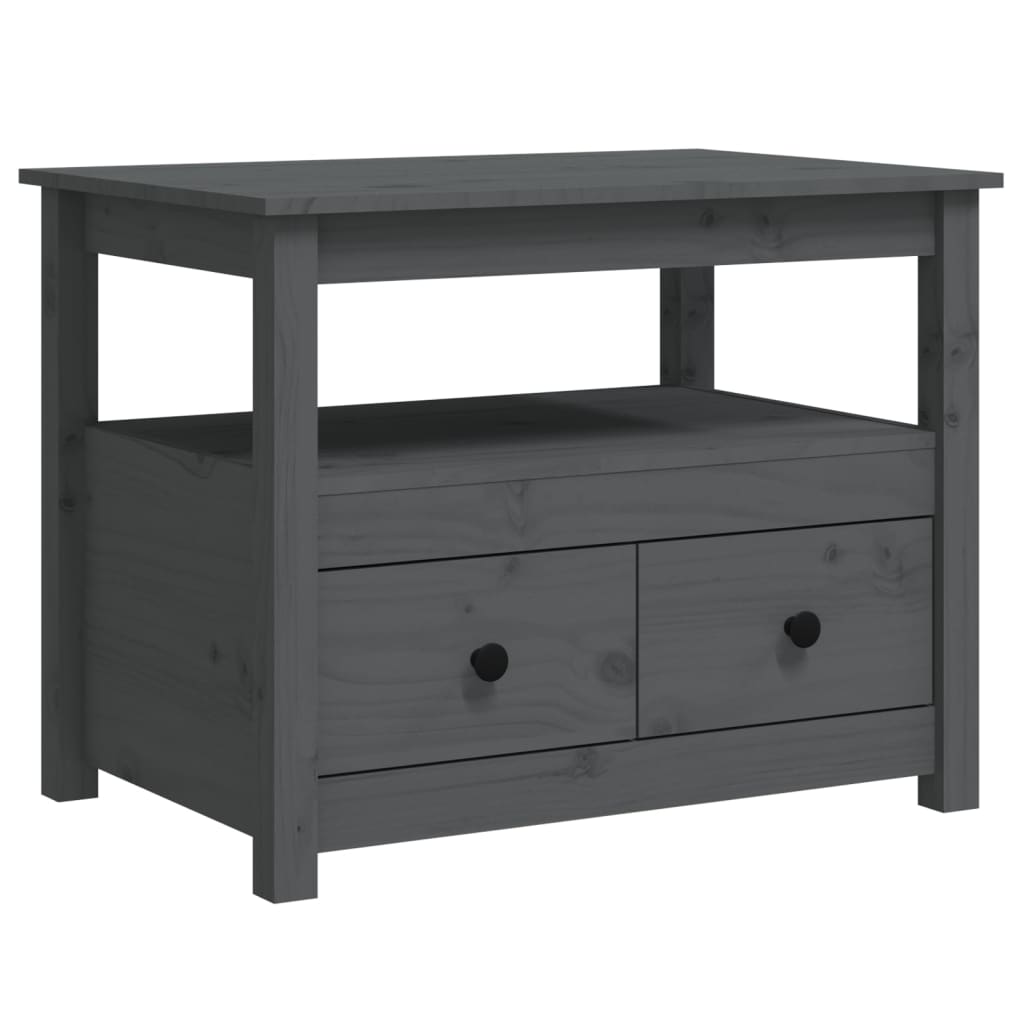 Tavolino da Salotto Grigio 71x49x55cm in Legno Massello di Pino | homemem39