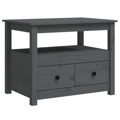 Tavolino da Salotto Grigio 71x49x55cm in Legno Massello di Pino | homemem39