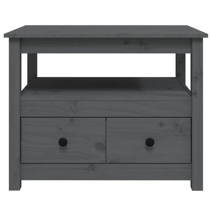 Tavolino da Salotto Grigio 71x49x55cm in Legno Massello di Pino | homemem39