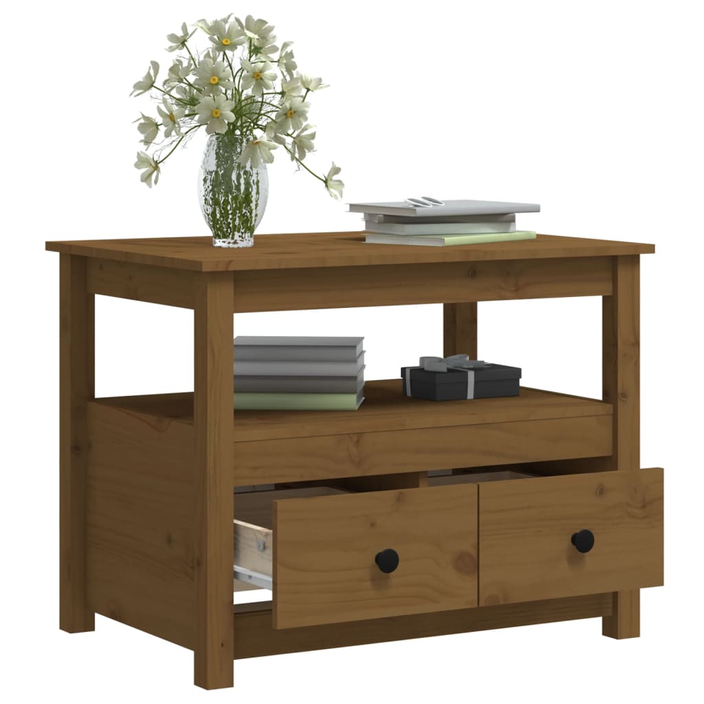 Tavolino da Salotto ambra 71x49x55 cm in Legno Massello di Pino | homemem39