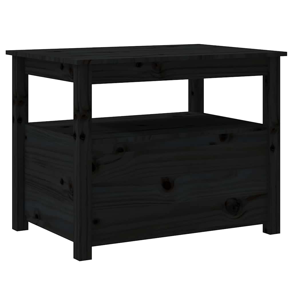 Tavolino da Salotto Nero 71x49x55cm in Legno Massello di Pino | homemem39