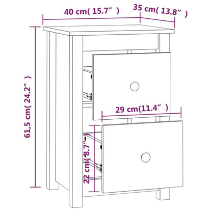 Comodino ambra 40x35x61,5 cm in Legno Massello di Pino - homemem39