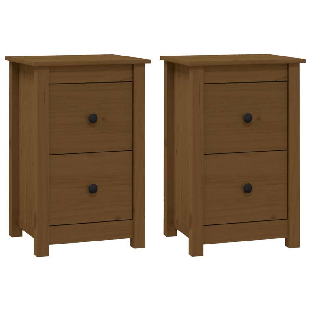 Comodini 2 pz ambra 40x35x61,5 cm in Legno Massello di Pino - homemem39