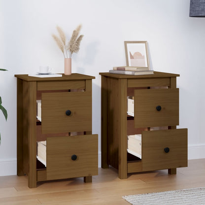 Comodini 2 pz ambra 40x35x61,5 cm in Legno Massello di Pino - homemem39