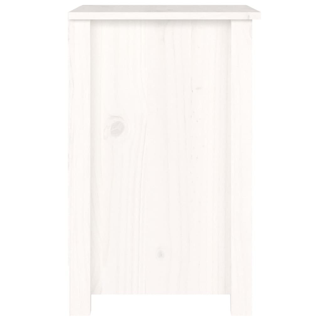 Comodini 2 pz Bianchi 40x35x55 cm in Legno Massello di Pino - homemem39