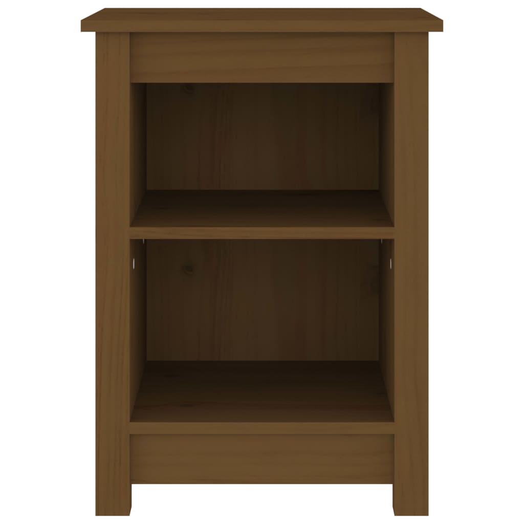 Comodino Marrone Ambrato 40x35x55 cm in Legno Massello di Pino - homemem39