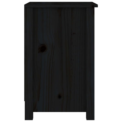 Comodini 2 pz Neri 40x35x55 cm in Legno Massello di Pino - homemem39