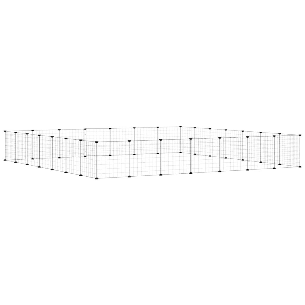 Animal Cage 28 Panels with Black Door 35x35 cm Steel