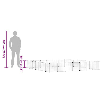 Animal Cage 28 Panels with Black Door 35x35 cm Steel