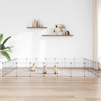 Animal Cage 28 Panels with Black Door 35x35 cm Steel