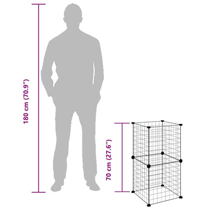Haustierkäfig 8 Paneele Schwarz 35x35 cm Stahl