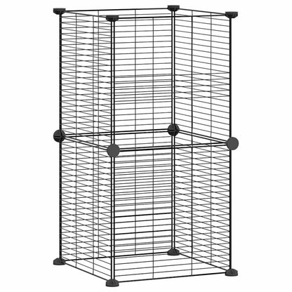 Gabbia per Animali Domestici 8 Pannelli Nero 35x35 cm Acciaio - homemem39