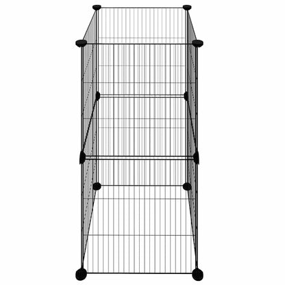 Pet Cage 8 Panels Black 35x35 cm Steel