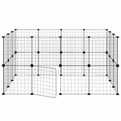 Animal Cage 28 Panels with Black Door 35x35 cm Steel