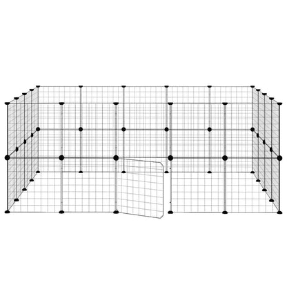 Animal Cage 36 Panels with Black Door 35x35 cm Steel