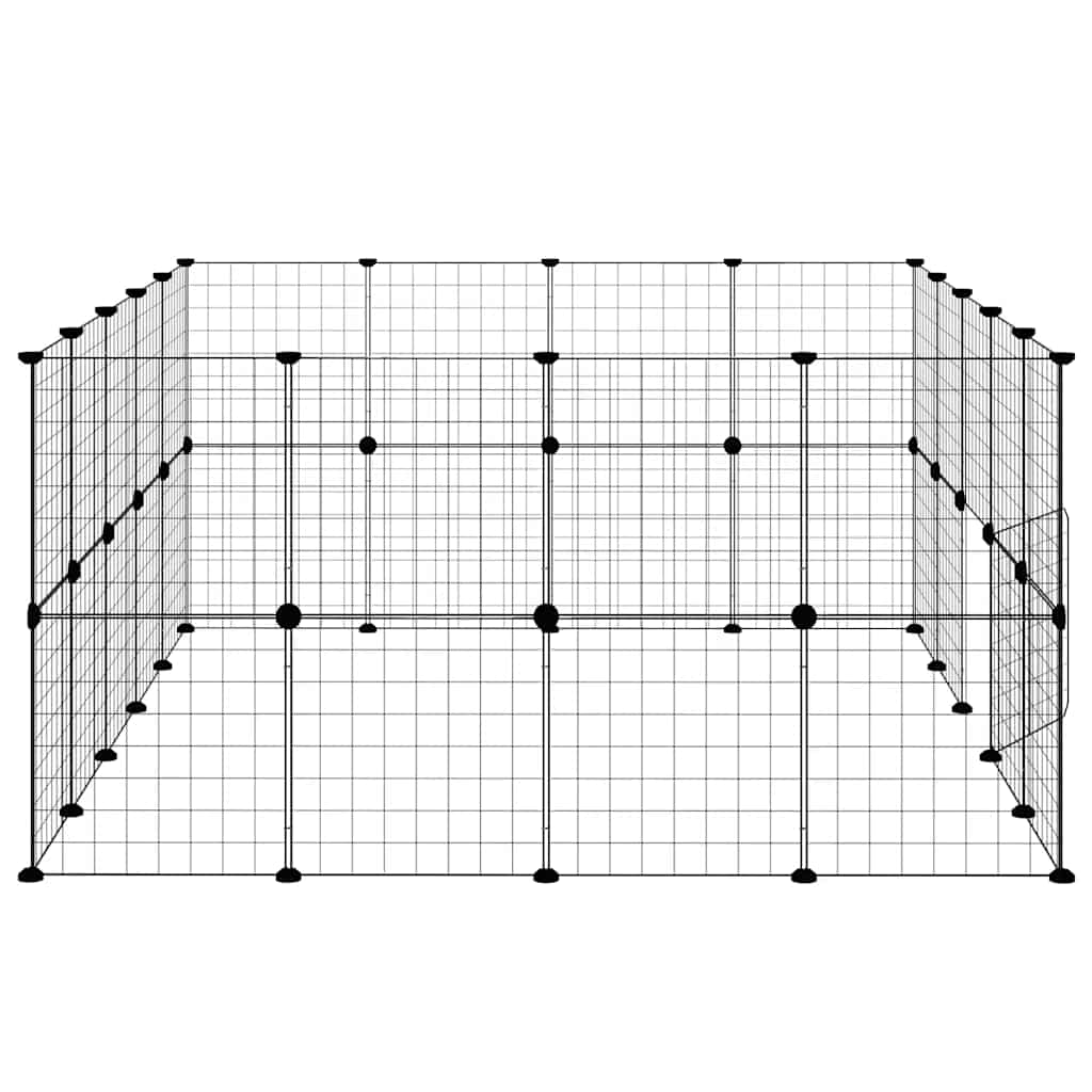 Animal Cage 36 Panels with Black Door 35x35 cm Steel