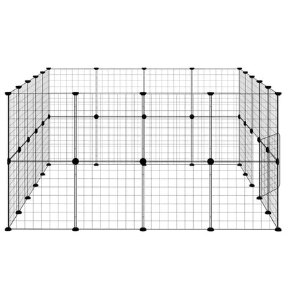 Animal Cage 36 Panels with Black Door 35x35 cm Steel