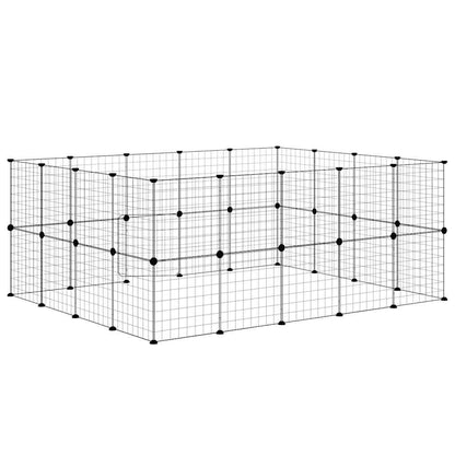 Animal Cage 36 Panels with Black Door 35x35 cm Steel